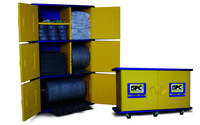 image of Brady Absorbent Storage Cabinet SC-3000 - Blue/Yellow - 83157