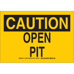 image of Brady B-555 Aluminum Rectangle Yellow Fall Prevention Sign - 14 in Width x 10 in Height - 129063