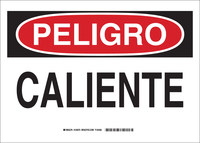 image of Brady B-302 Polyester Rectangle White Equipment Safety Sign - 14 in Width x 10 in Height - Laminated - Language Spanish - 124072