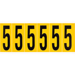 image of Brady 1550-5 Number Label - Black on Yellow - 1 1/2 in x 3 1/2 in - B-946 - 44050