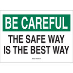 image of Brady B-302 Polyester Rectangle White Safety Awareness Sign - 14 in Width x 10 in Height - Laminated - 88815