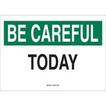 image of Brady B-120 Fiberglass Reinforced Polyester Rectangle White Safety Awareness Sign - 14 in Width x 10 in Height - 70555