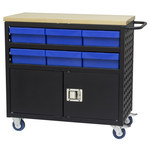 image of Akro-Mils MA3618BLD1 Louvered Shelf Cart - 800 lbs Capacity - Black - Steel