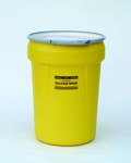 image of Eagle Yellow High Density Polyethylene 30 gal Spill Containment Drum - Metal Lever-Lock - 28 1/2 in Height - 16 5/8 (Bottom) in, 21 1/8 (Top) in Overall Diameter - 048441-60320