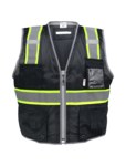 image of Global Glove FrogWear HV High-Visibility Surveyor's Vest GLO-067K-LG - Size Large - Black & High-Visibility Yellow/Green - GLO-067K LG