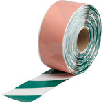 image of Brady ToughStripe Max Green/White Marking Tape - 4 in Width x 100 ft Length - 0.050 in Thick - 63992