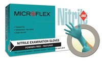 image of Microflex High Five N89 Blue Large Powder Free Disposable Gloves - Medical Exam Grade - Rough Finish - N893