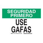 image of Brady B-302 Polyester Rectangle White PPE Sign - 10 in Width x 7 in Height - Language Spanish - 37647