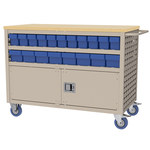 image of Akro-Mils MA4824PLD1 Louvered Shelf Cart - 800 lbs Capacity - Putty - Steel