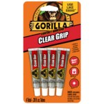 image of Gorilla Glue Clear Grip Contact Adhesive Clear Liquid 0.2 fl oz Tube Waterproof - 00555