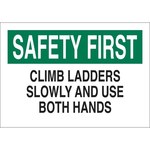 image of Brady B-302 Polyester Rectangle White Safety Awareness Sign - 10 in Width x 7 in Height - Laminated - 88225