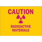 image of Brady B-401 Polystyrene Rectangle Yellow Radiation Hazard Sign - 10 in Width x 7 in Height - 25284