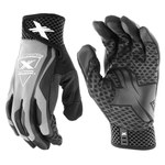 image of West Chester Extreme Work LocX-On 89302GY Black/Gray Medium Synthetic Leather Work Gloves - Keystone Thumb - 9 in Length - 89302GY/M