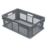 image of Akro-Mils 37608 Straight Wall Container - Gray - Industrial Grade Polymer - 23 3/4 in x 15 3/4 in x 8 1/4 in - 37608 GRAY