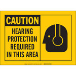 image of Brady B-120 Fiberglass Reinforced Polyester Rectangle Yellow PPE Sign - 14 in Width x 10 in Height - 62807