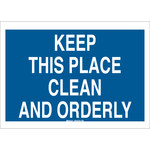 image of Brady B-302 Polyester Blue Keep Clean Sign - 10 in Width x 7 in Height - Laminated - 85720