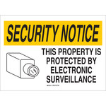 image of Brady B-120 Fiberglass Reinforced Polyester Rectangle White Surveillance Sign - 14 in Width x 10 in Height - 122748