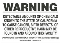 image of Brady B-401 Polystyrene Rectangle White Chemical Warning Sign - 14 in Width x 10 in Height - 122469