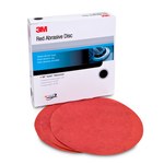 image of 3M Hookit Aluminum Oxide Red Hook & Loop Disc - Paper Backing - A Weight - 400 Grit - 6 in Diameter - 01218