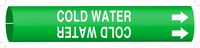 image of Brady 4029-G Strap-On Pipe Marker, 8 in to 9 7/8 in - Water - Plastic - White on Green - B-915 - 47506