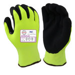 image of Armor Guys ExtraFlex HCT 04-321 Hi-Vis Yellow/Black Large Cold Condition Glove - Nitrile Foam Palm & Fingers Coating - 04-321-L