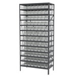 image of Akro-Mils AS1879128SC Fixed Shelving System - Steel - 13 Shelves - 96 Bins