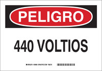 image of Brady B-302 Polyester Rectangle White Electrical Safety Sign - 10 in Width x 7 in Height - Laminated - Language Spanish - 37636