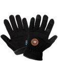 image of Global Glove AireFlex HR3200INT Black/White Large Synthetic Spandex/Synthetic Leather Mechanic's Gloves - Wing Thumb - HR3200INT/LG