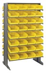 image of Quantum Storage 800 lbs Yellow Gray Steel Double Sided Louvered Floor Rack - 24 in Overall Length - 36 in Width - 60 in Height - 64 - 02343