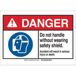image of Brady B-555 Aluminum Rectangle White PPE Sign - 10 in Width x 7 in Height - 144209