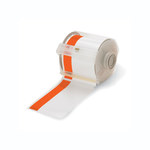 image of Brady 113162 Printer Label Roll - 4 in x 100 ft - Vinyl - Orange / White - B-595 - 99848