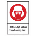 image of Brady B-302 Polyester Rectangle PPE Sign - 10 in Width x 14 in Height - Laminated - 119518