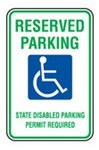 image of Brady Aluminum Rectangle White Disabled Parking & Building Access Sign - 12 in Width x 18 in Height - 103770