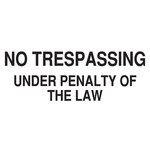 image of Brady B-120 Fiberglass Reinforced Polyester Rectangle White No Trespassing Sign - 14 in Width x 10 in Height - 69405