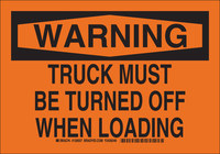 image of Brady B-555 Aluminum Rectangle Orange Truck & Forklift Warehouse Traffic Sign - 10 in Width x 7 in Height - 129555