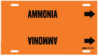 image of Brady 4290-G Strap-On Pipe Marker, 8 in to 9 7/8 in - Ammonia - Plastic - Black on Orange - B-915 - 66697