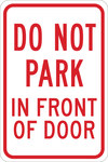 image of Brady B-555 Aluminum Rectangle White Parking Restriction, Permission & Information Sign - 12 in Width x 18 in Height - 124326