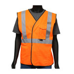 West Chester Viz-Up 47204 Orange Large Polyester Solid High-Visibility Vest - 4 Pockets - 662909-50497