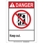 image of Brady B-120 Fiberglass Reinforced Polyester Rectangle White Restricted Area Sign - 7 in Width x 10 in Height - 44993