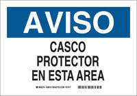 image of Brady B-401 Plastic Rectangle White PPE Sign - 14 in Width x 10 in Height - Language Spanish - 39036