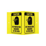 image of Brady Acrylic V Shape Yellow PPE Sign - 9 in Width x 6 in Height - 50021