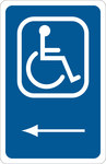 image of Brady B-959 Aluminum Rectangle Blue Disabled Parking & Building Access Sign - 12 in Width x 18 in Height - 91352