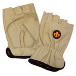 image of Impacto Shock-Tek ST5015 Yellow Large Cowhide Leather/Visco-Elastic Polymer Work Gloves - ST501540