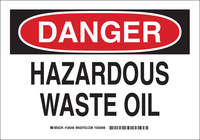 image of Brady B-555 Aluminum Rectangle White Hazardous Material Sign - 14 in Width x 10 in Height - 126249