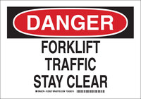 image of Brady B-555 Aluminum Rectangle White Truck & Forklift Warehouse Traffic Sign - 10 in Width x 7 in Height - 129525