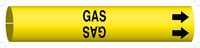 image of Brady 4067-G Strap-On Pipe Marker, 8 in to 9 7/8 in - Gas - Plastic - Black on Yellow - B-915 - 40476