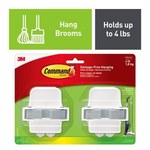 image of 3M Command 17007-HW2ES White Broom Gripper - 3.12 in Width x 3.34 in Length