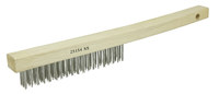 Weiler Stainless Steel Hand Wire Brush - 1 in Width x 13 1/2 in Length - 0.012 in Bristle Diameter - 25154