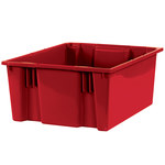 image of Red Plastic Stack & Nest Containers - 9.875 in Height - 3047