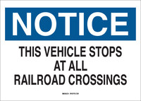 image of Brady B-302 Polyester Rectangle White Railroad Sign - 10 in Width x 7 in Height - Laminated - 89155